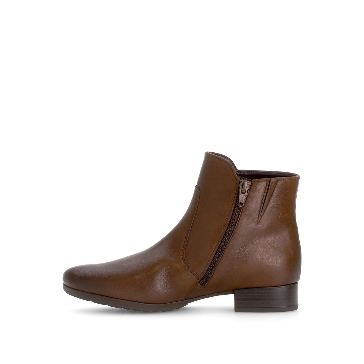 Bottines en cuir lisse à talon décroché marron, GABOR