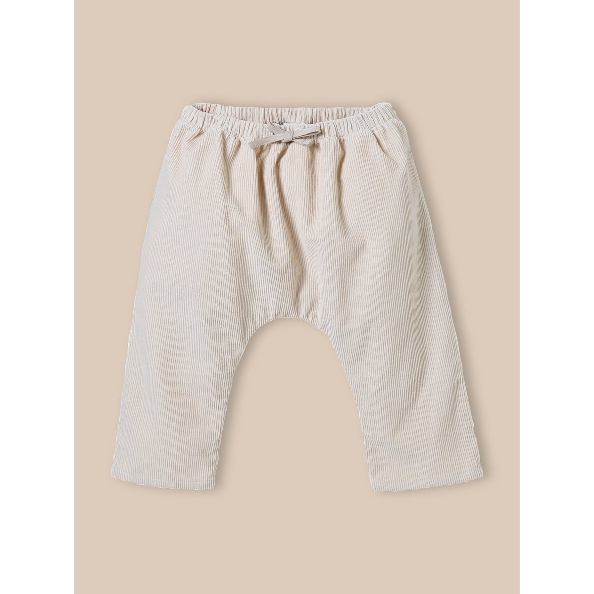 Pantalon sarouel en velours beige, CYRILLUS