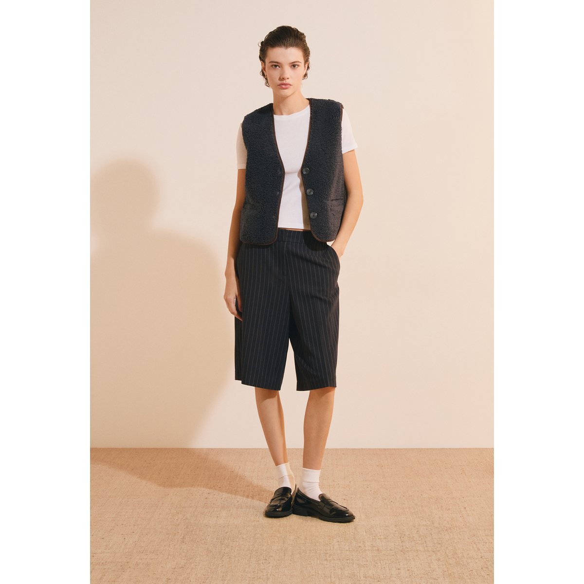 Veste sans manches effet sherpa JEANNY encre, ETAM