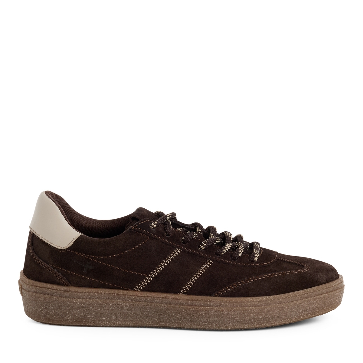 Basket en cuir marron mocca, TAMARIS