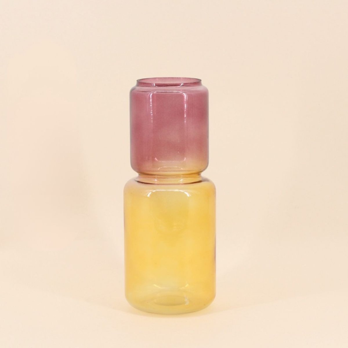 Vase coloré, H20cm jaune, ORNAMI