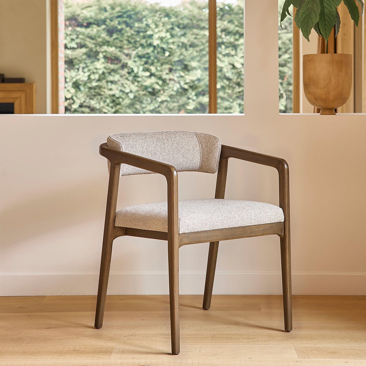 Lot de 2 chaises en bois massif et tissu texturé ÉLOI beige_chine, BERAH GETAH
