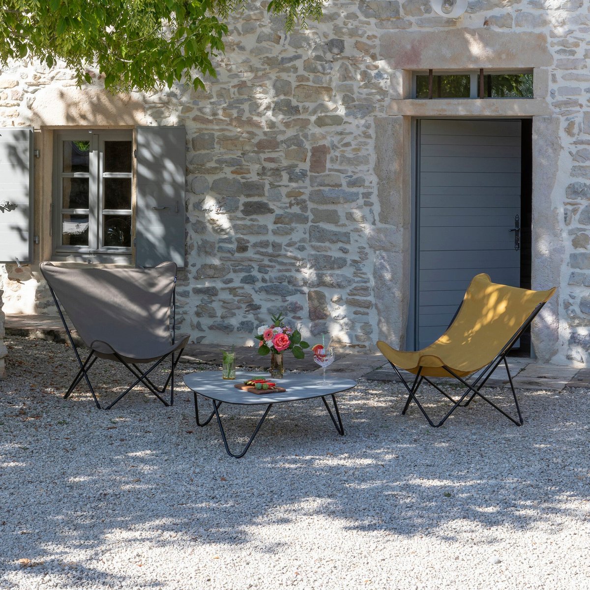 Fauteuil papillon grande largeur - POP UP XL marron gres, LAFUMA MOBILIER