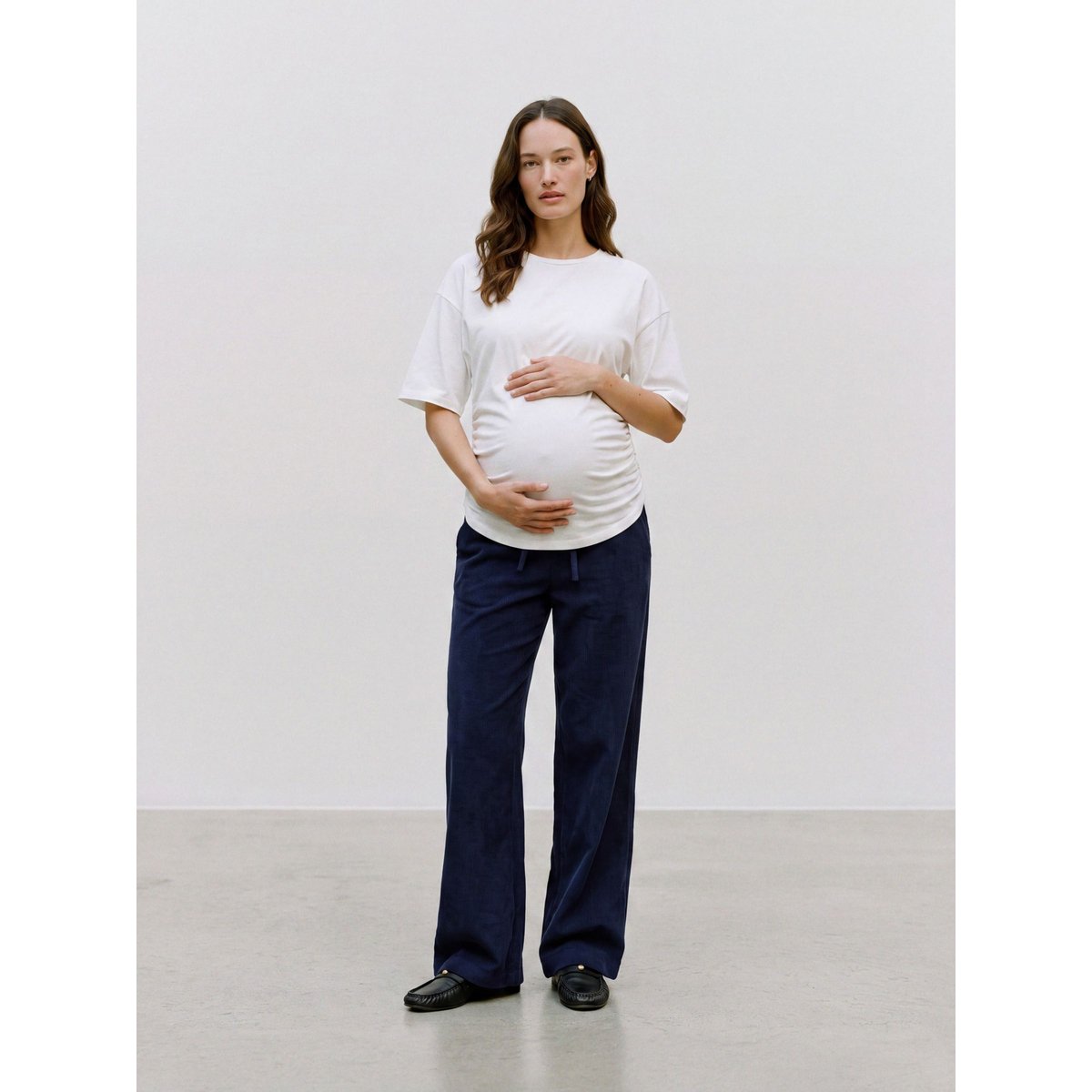 Pantalon À Jambe Large bleue - navy peony 1, MAMA LICIOUS