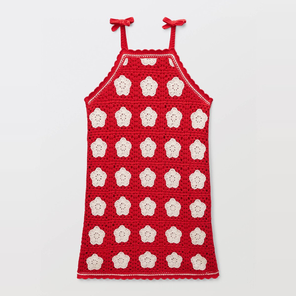 Robe en crochet avec doublure rouge, MONOPRIX