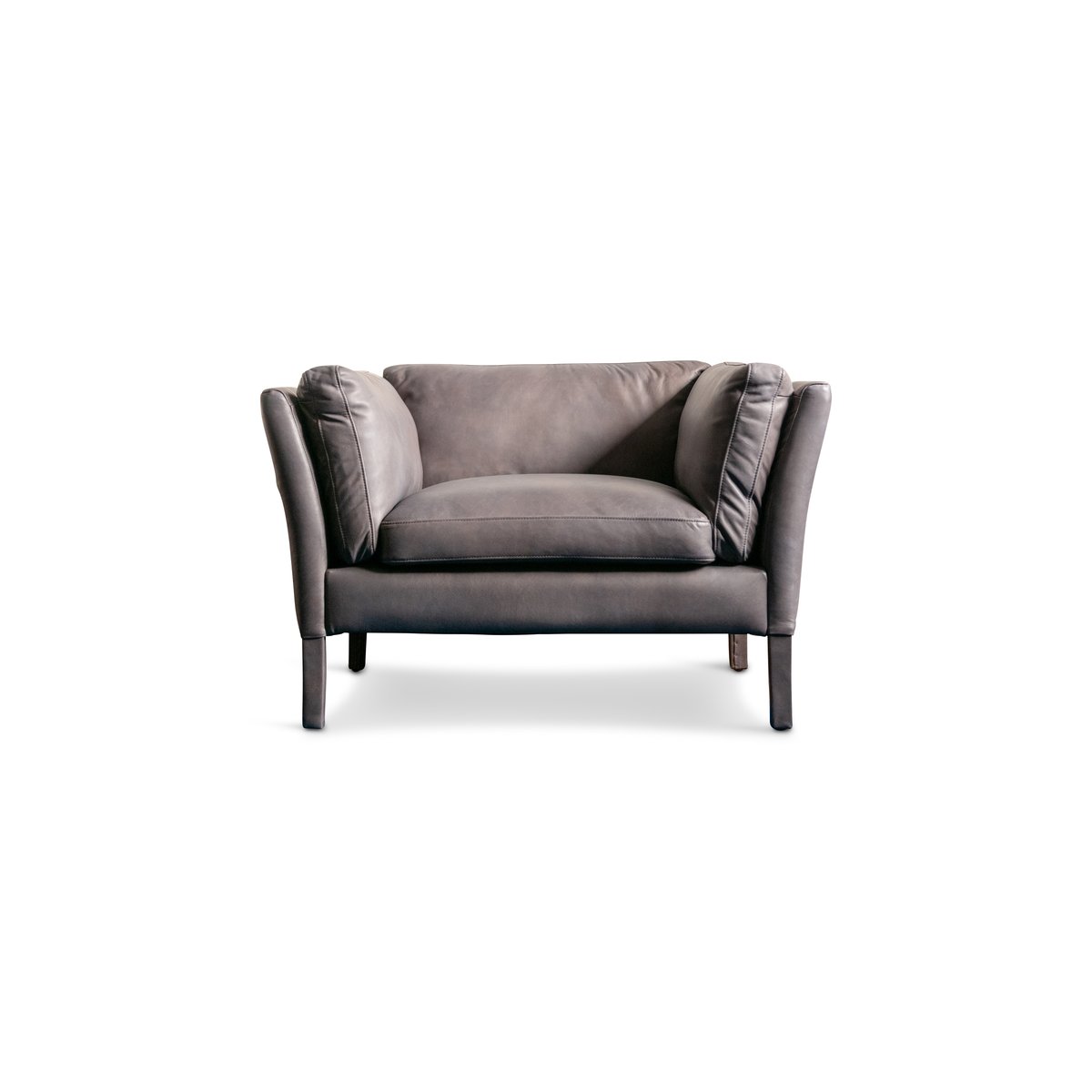 Fauteuil en cuir HAMAR gris anthracite, PRODUIT INTERIEUR BRUT