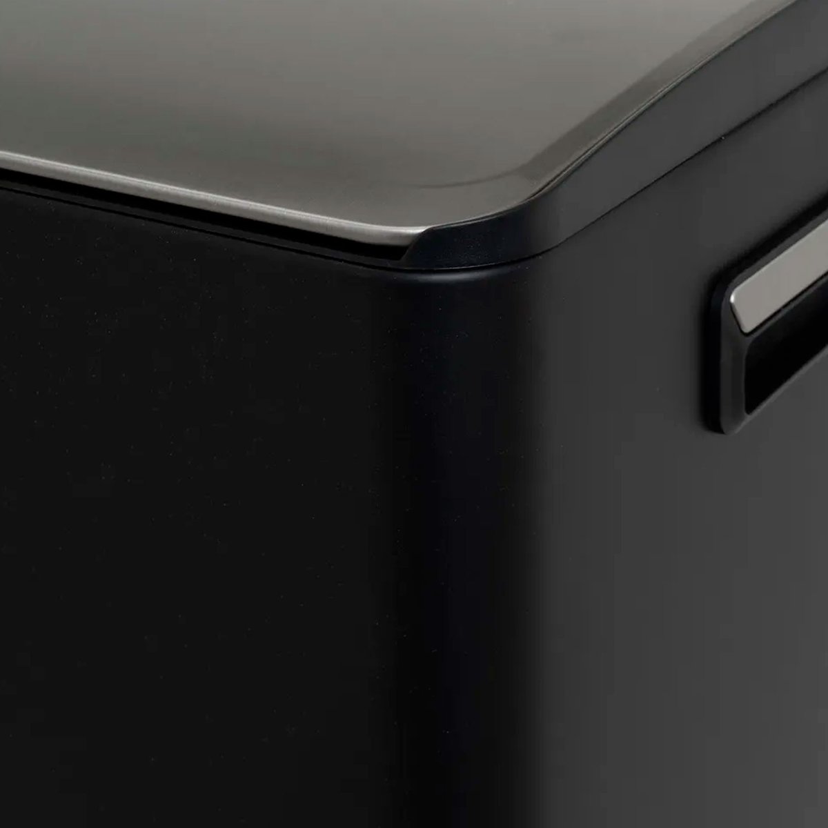 Poubelle de tri double compartiment métal noir 2x30L noir, WADIGA