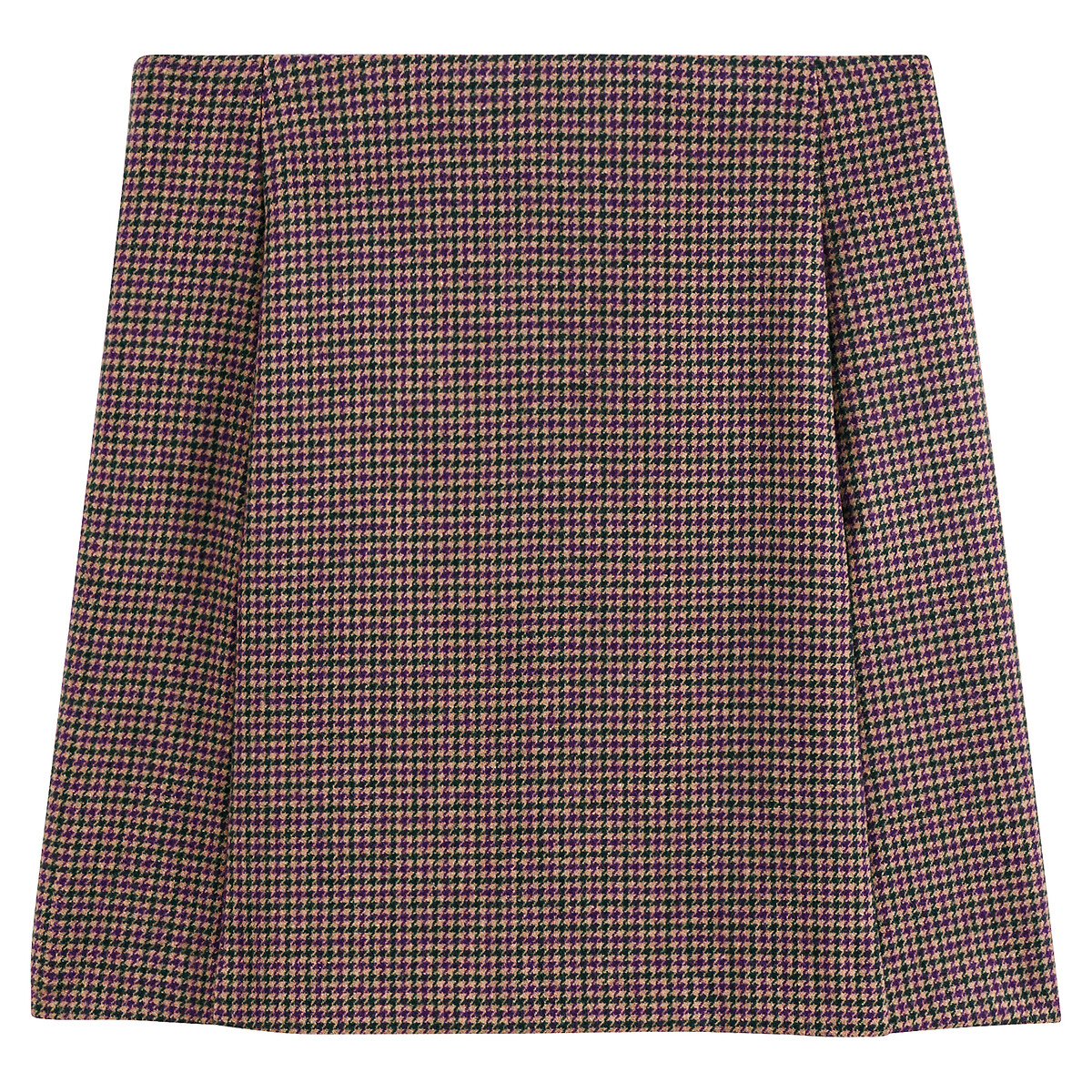 Houndstooth Check Mini Skirt in Wool Mix houndstooth check, LA REDOUTE COLLECTIONS
