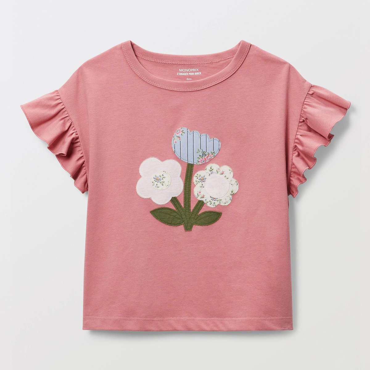 T SHIRT MC NOEUD sorbet, MONOPRIX
