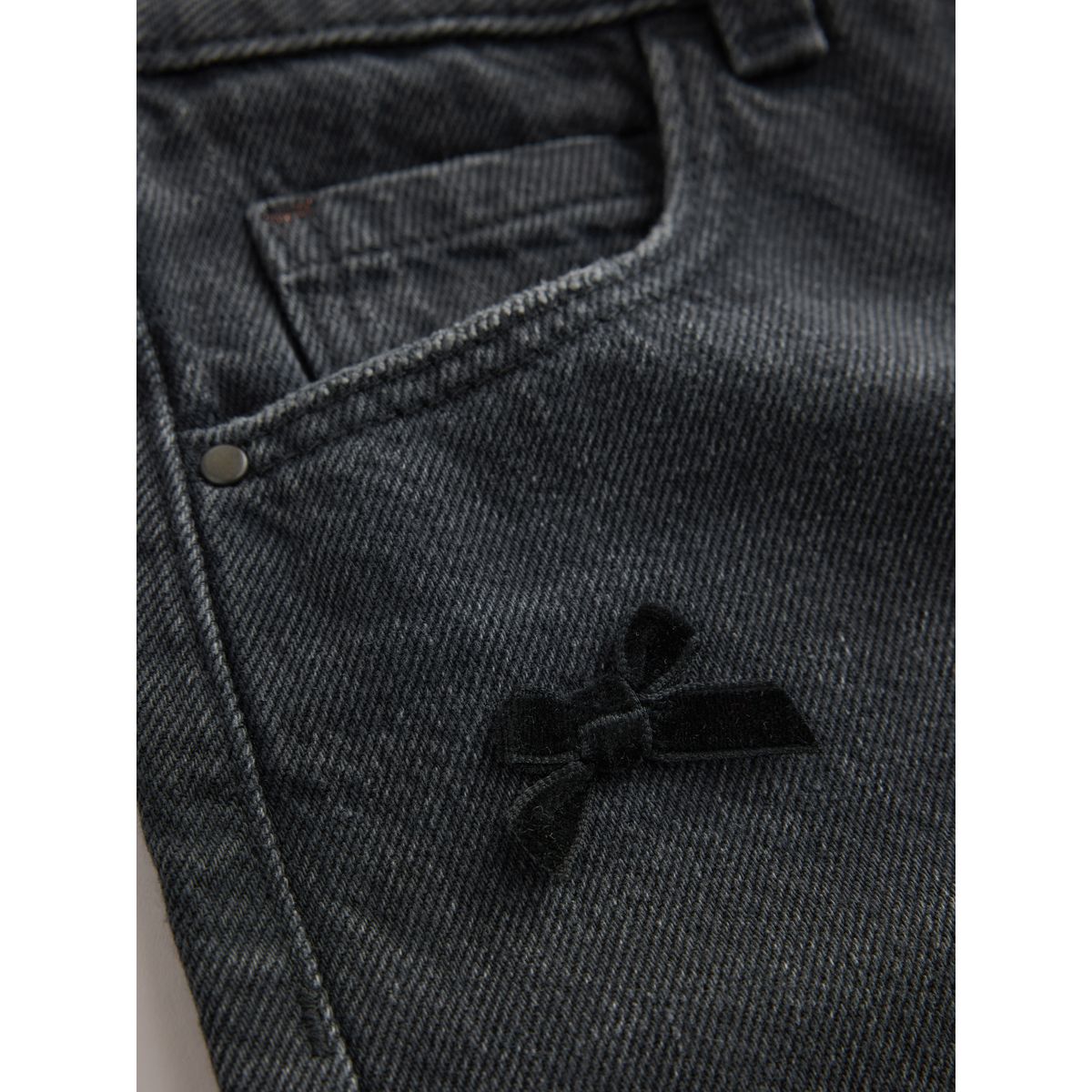 Jean barrel nœud papillon en velours anthracite, NEXT