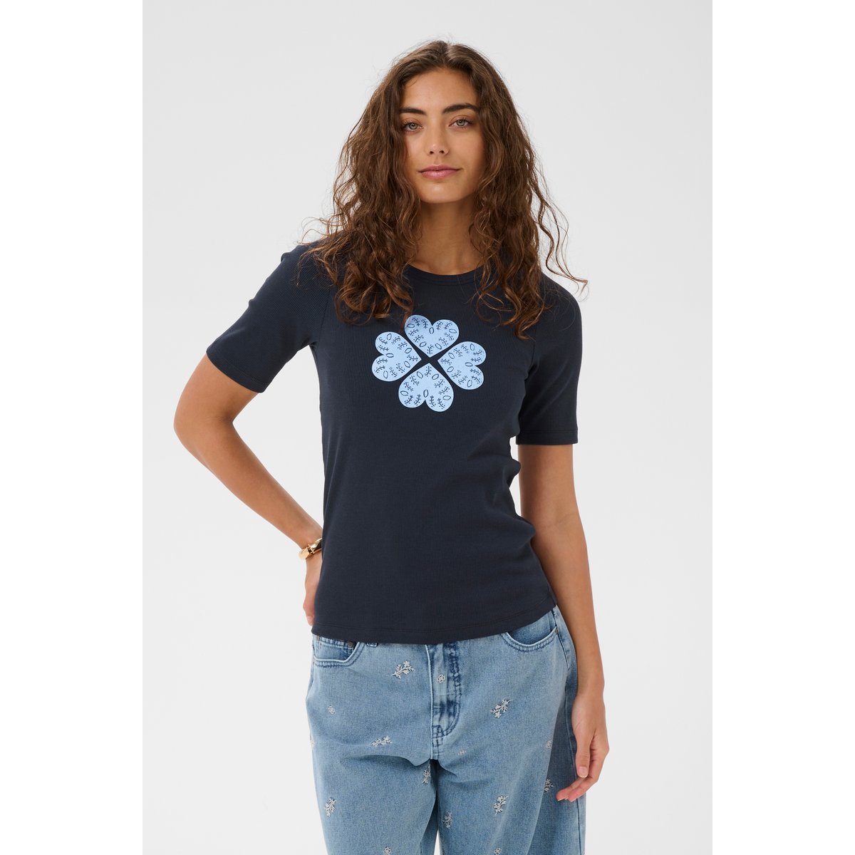 T-shirt à manches courtes bleu salute, CULTURE
