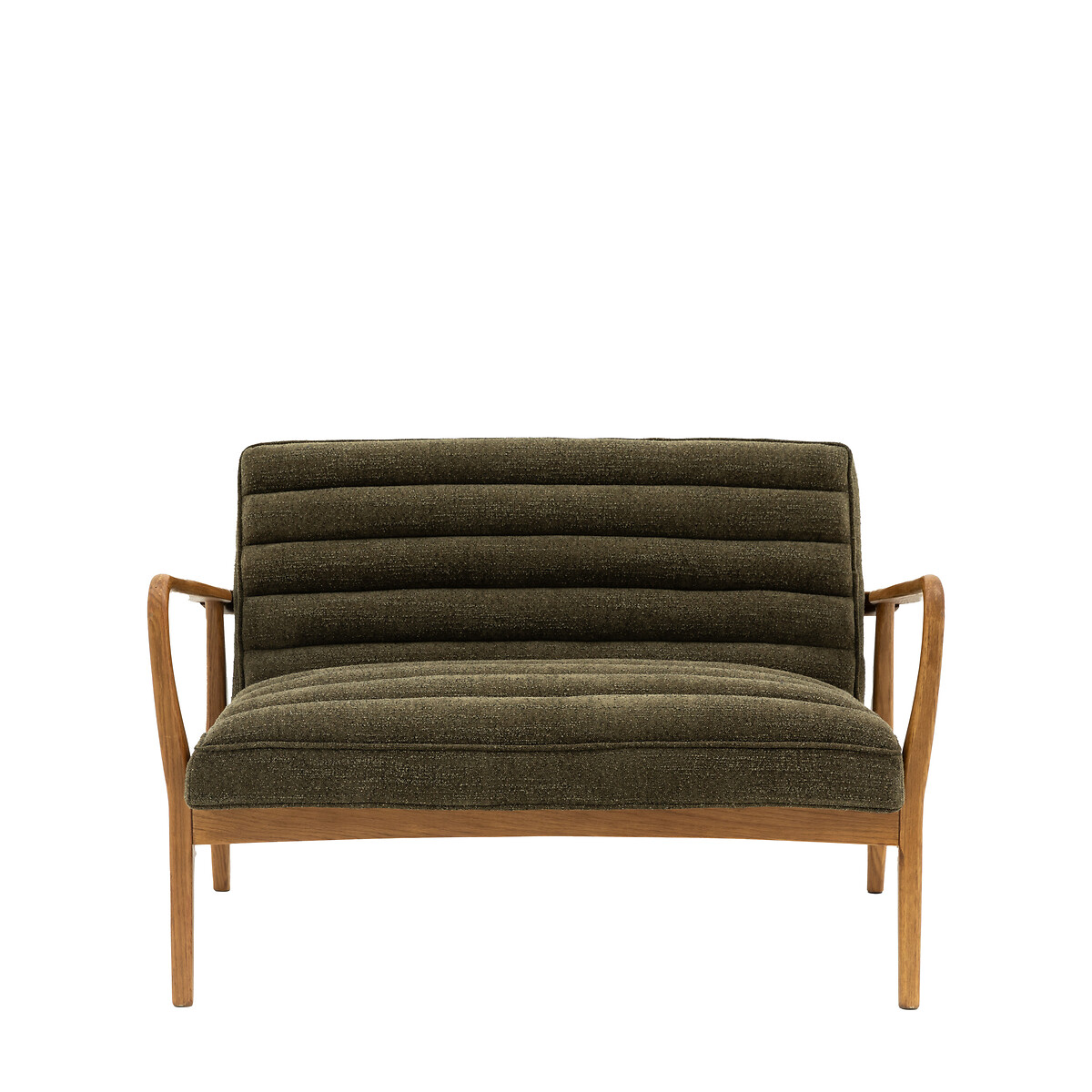 Fairfield Mid-Century Boucle 2 Seater Sofa with Solid Wood Frame green, ÉDITÉ