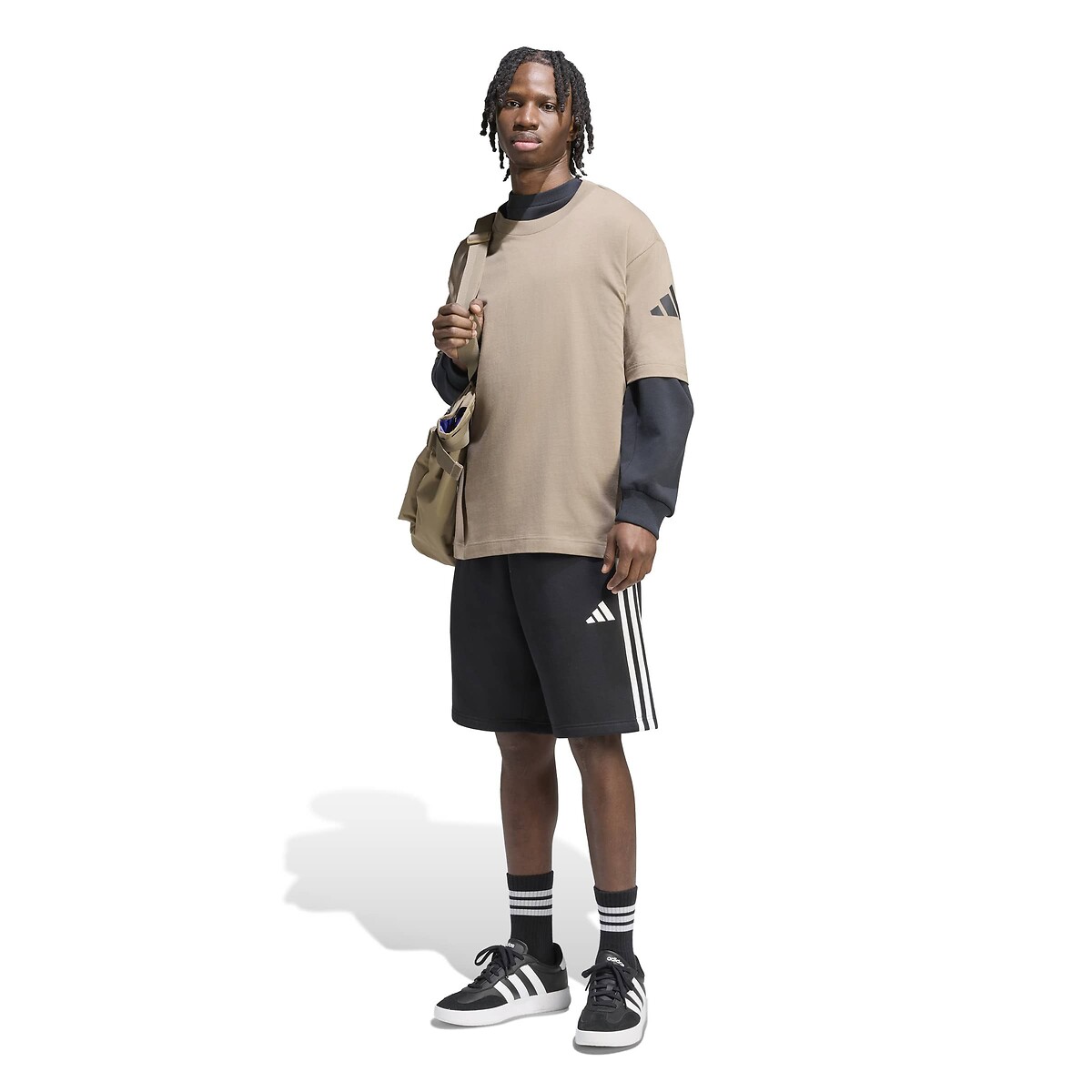 Short, longueur genou, ESSENTIALS noir, ADIDAS SPORTSWEAR