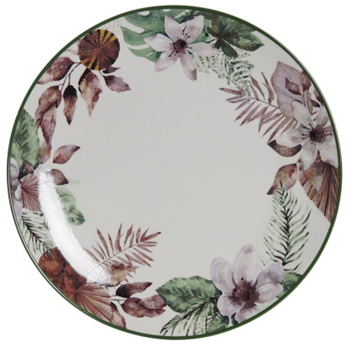 Assiette en porcelaine motif tropical 27x27x2cm multicolore, WADIGA