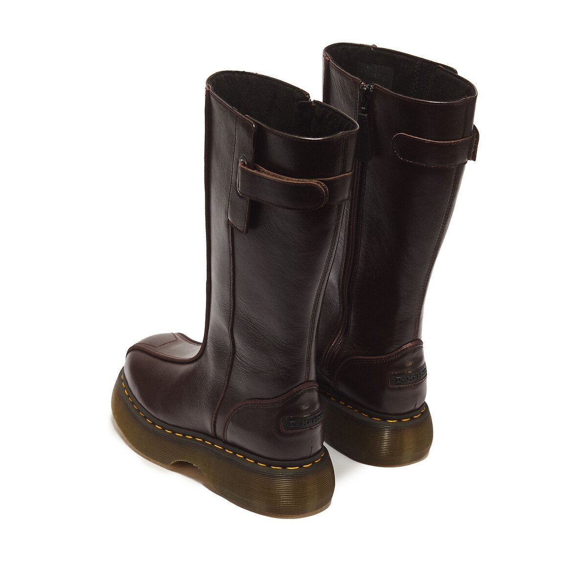 Buzz Milled Gloss leather boots dark brown, DR. MARTENS