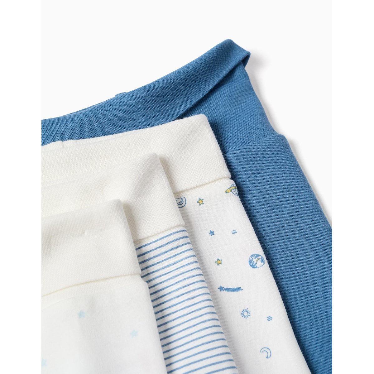 4 pantalons avec pieds en coton unis/imprimés multicolore, ZIPPY