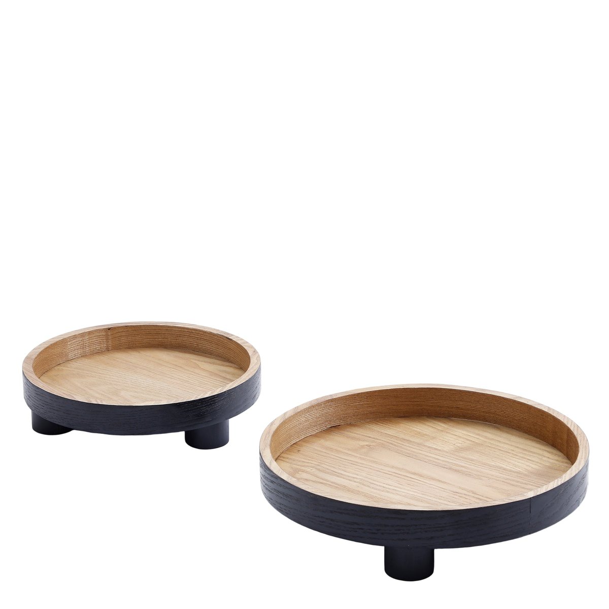 Set de 2 plateaux décoratifs ronds D30 NOA noir, SIA DECO