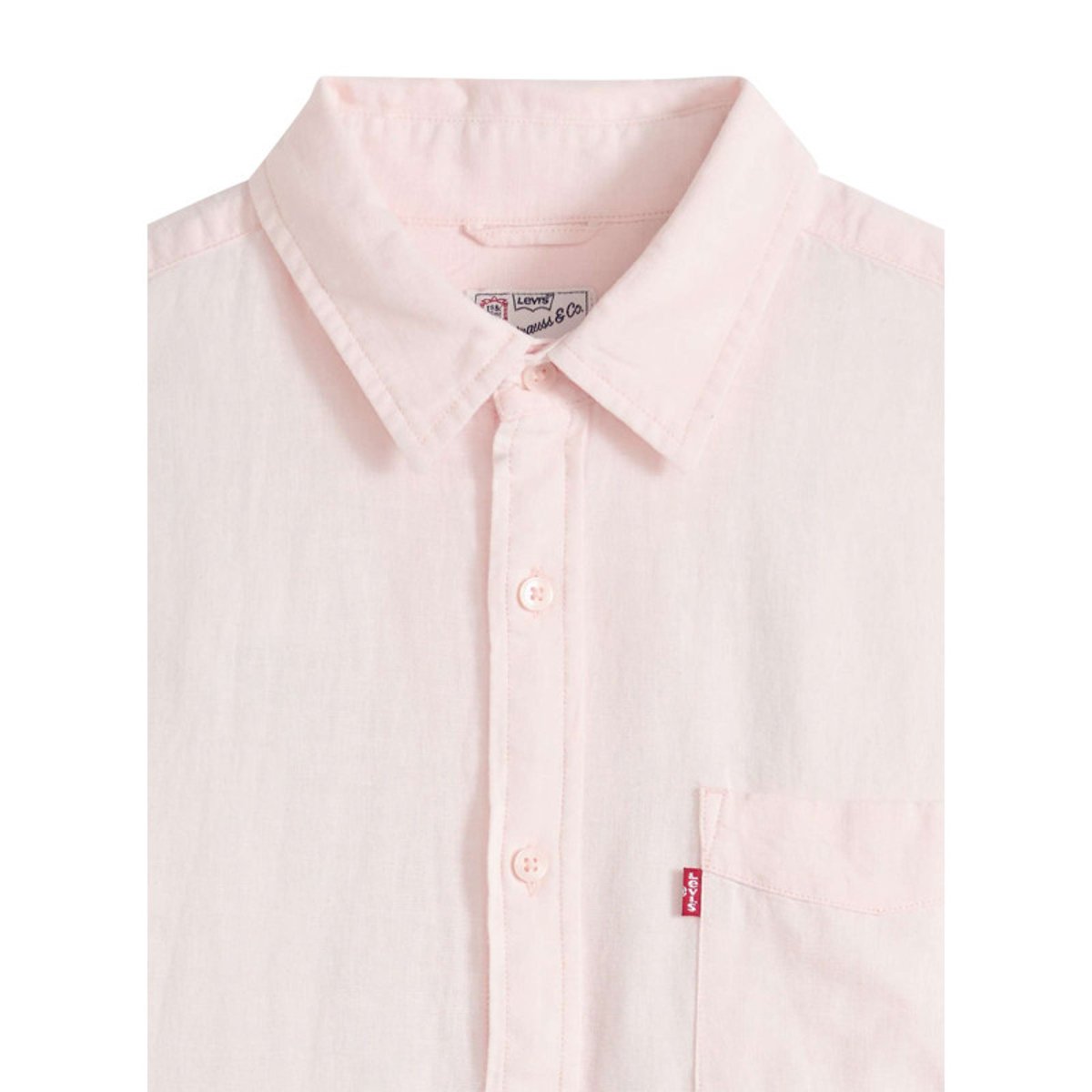 Chemise en coton rose à coupe droite pourvue d'un col à revers rose, LEVI'S
