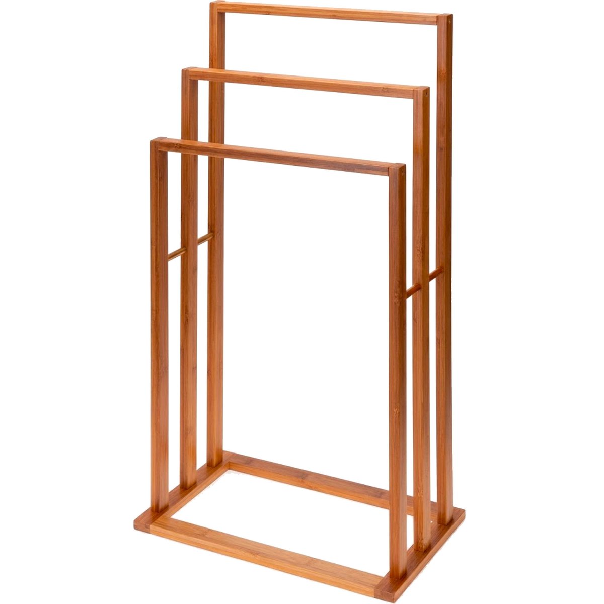 Porte serviette sur pied en bambou 3 bras - 40x24x82cm bois, WADIGA