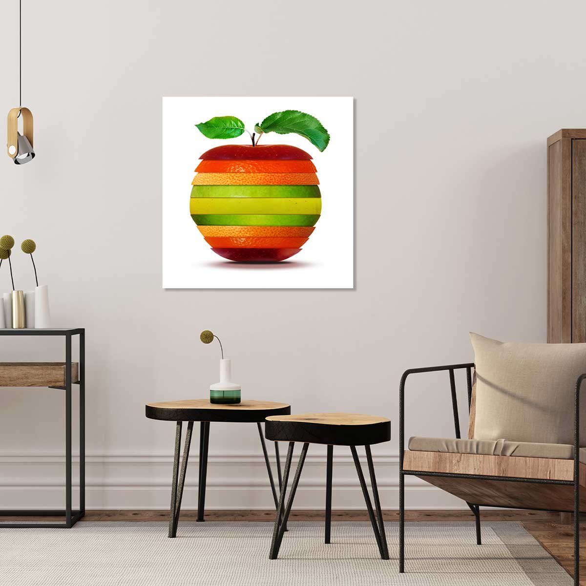 Tableau cuisine pomme orange citron tableau alu dibond, HEXOA