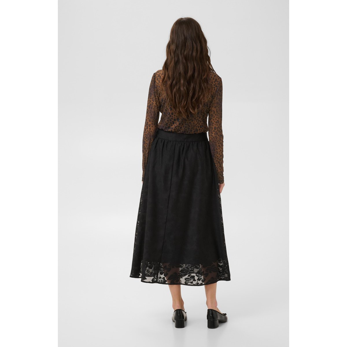 Blouse à manches longues marron brown leopard, CULTURE