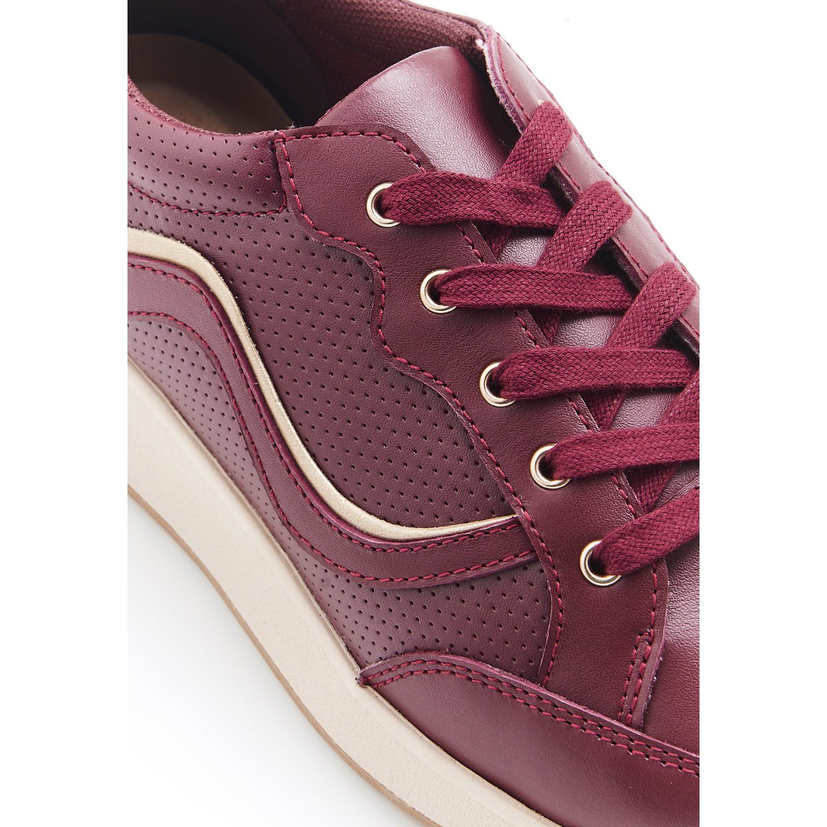 Baskets Amortyl détails brillants rouge bordeaux, DAMART