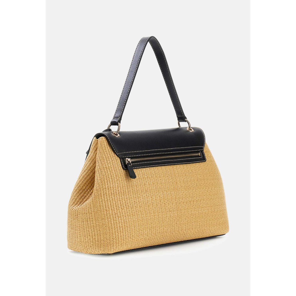 Sac À Épaule Maggie Straw noir, GUESS