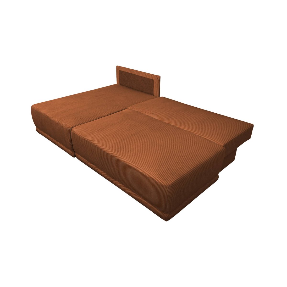Banquette canapé d'angle gauche convertible 3 places velours côtelé avec coffre NELSON taupe, SWEEEK
