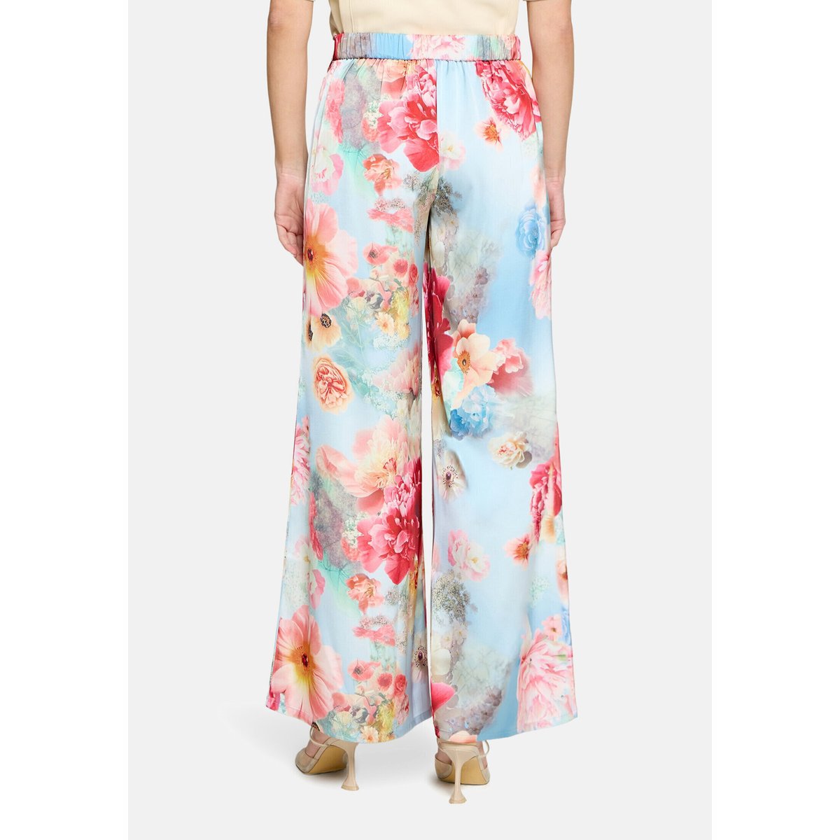 Pantalon Marlene à imprimé à fleurs blue/rosé, VERA MONT