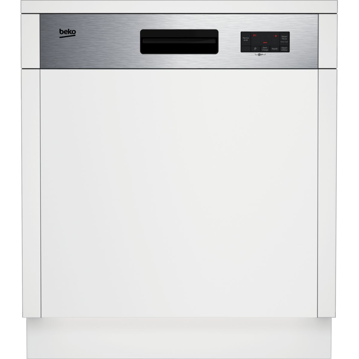 Lave vaisselle encastrable PDSN25311X bandeau inox, BEKO