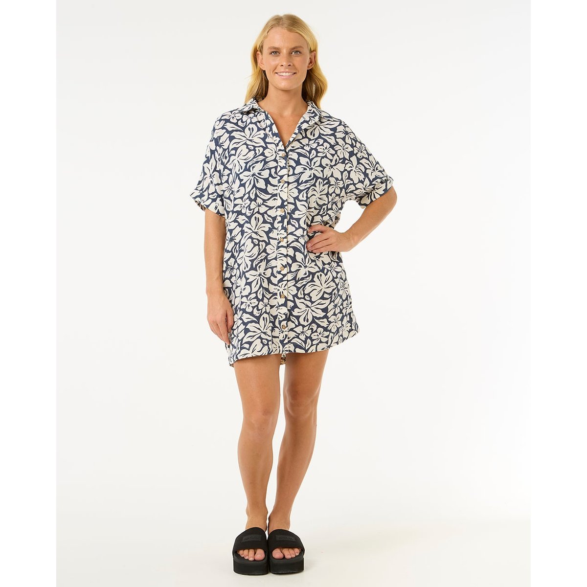 Robe LAS DALIAS SS SHIRT DRESS bleu marine, RIP CURL