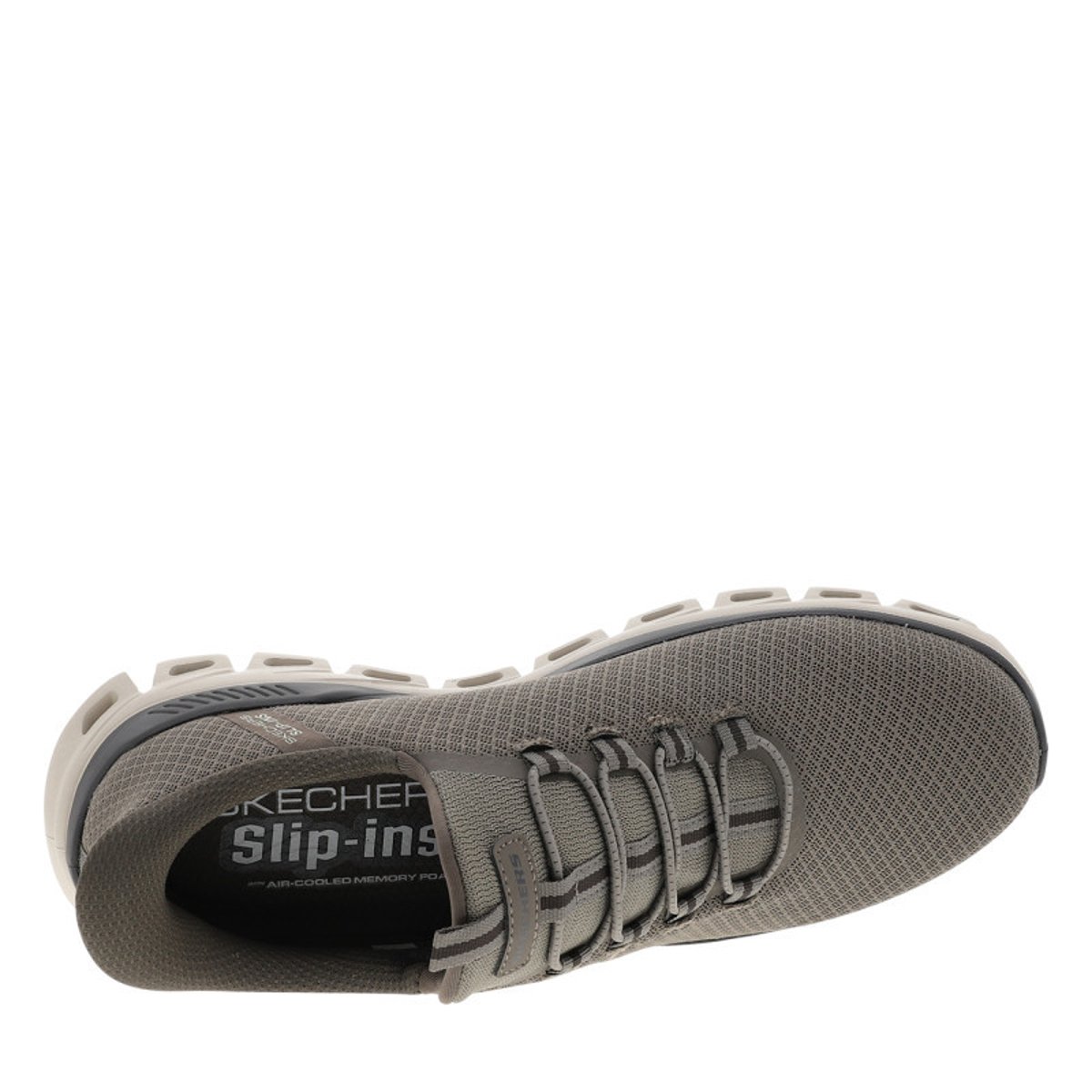 Baskets running brunes avec une semelle plate et une fermeture slip-on brun, SKECHERS