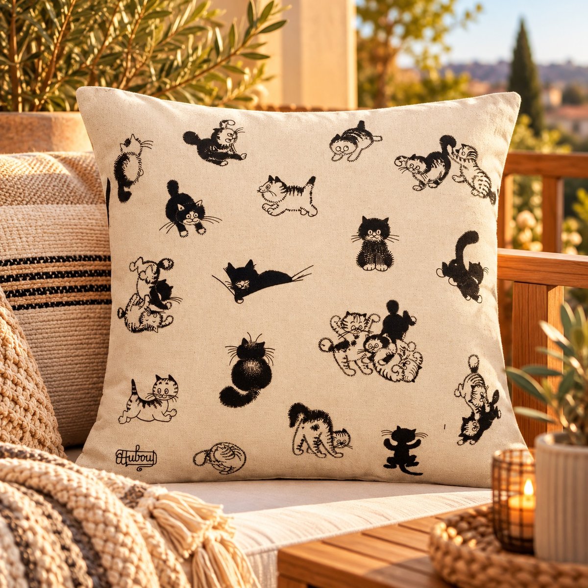 Coussin Aurore Paisible ecru, EDEN