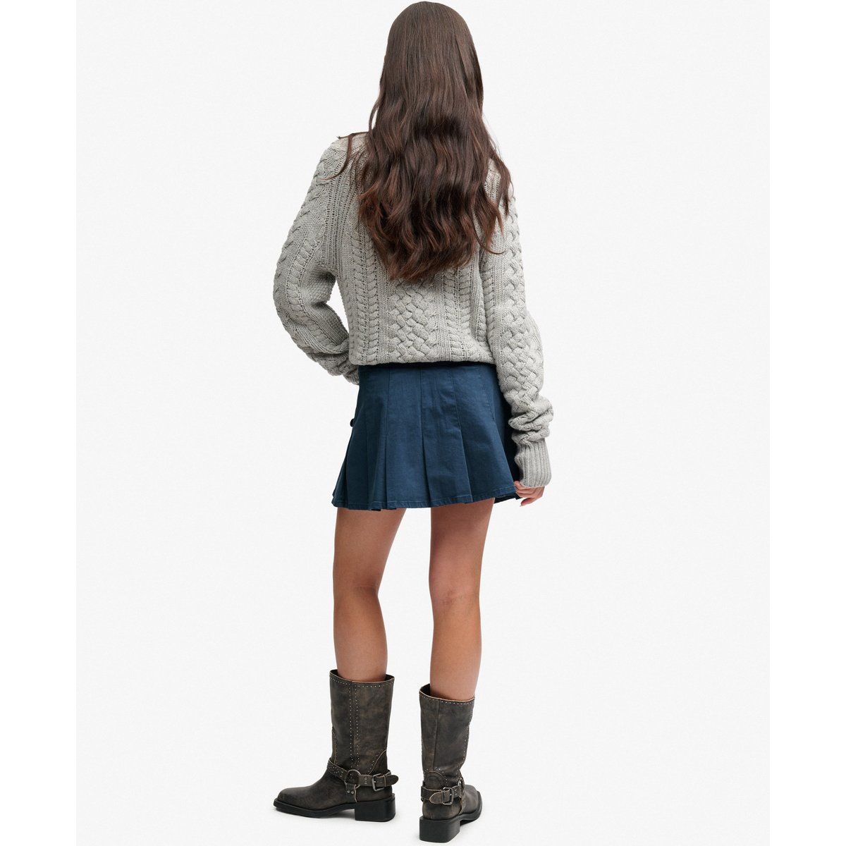 Jupe Athletic Essentials Denim Coupe Ajustée bleu marine délavé, SUPERDRY