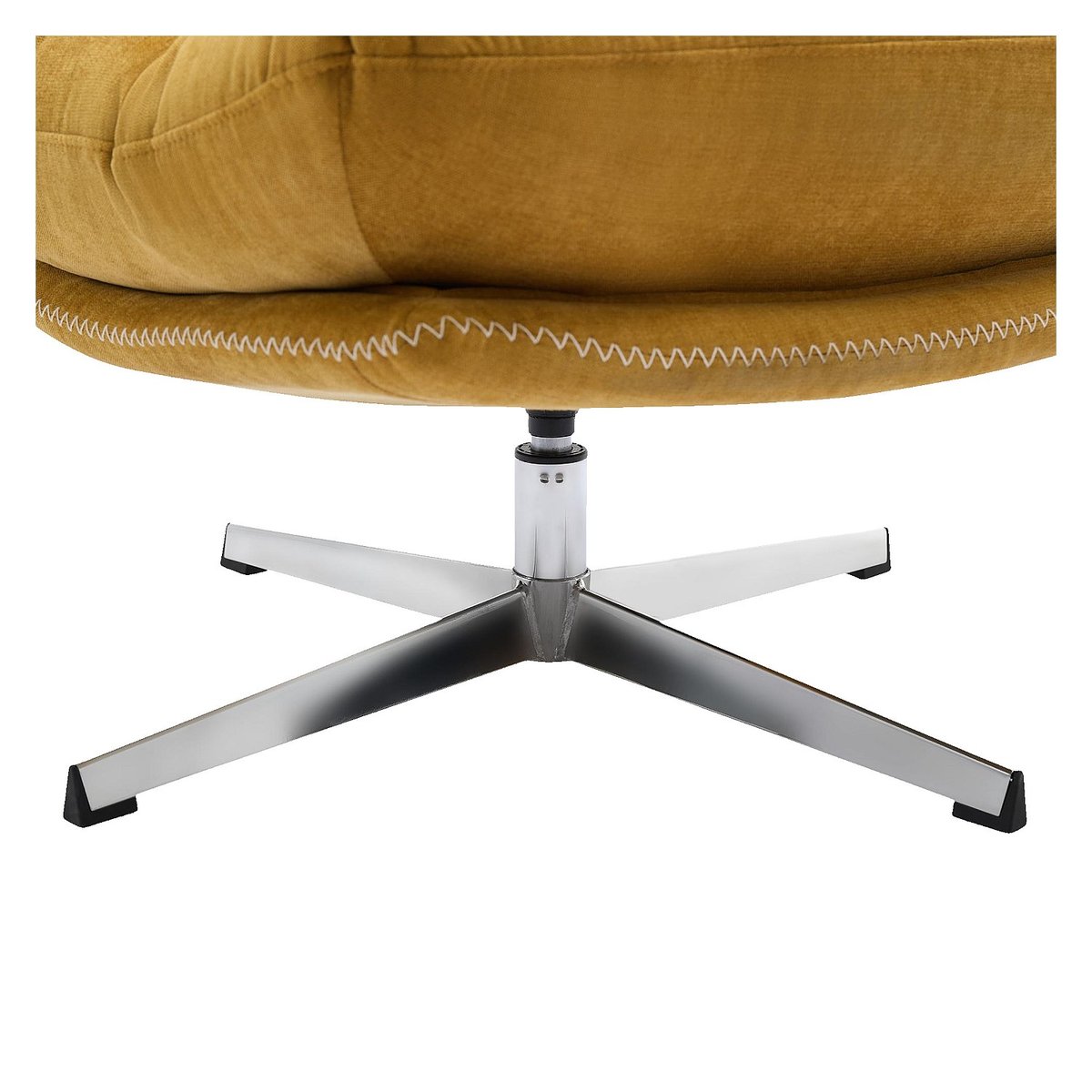 Fauteuil droit polyester ODERZO jaune moutarde, jaune, HABITAT