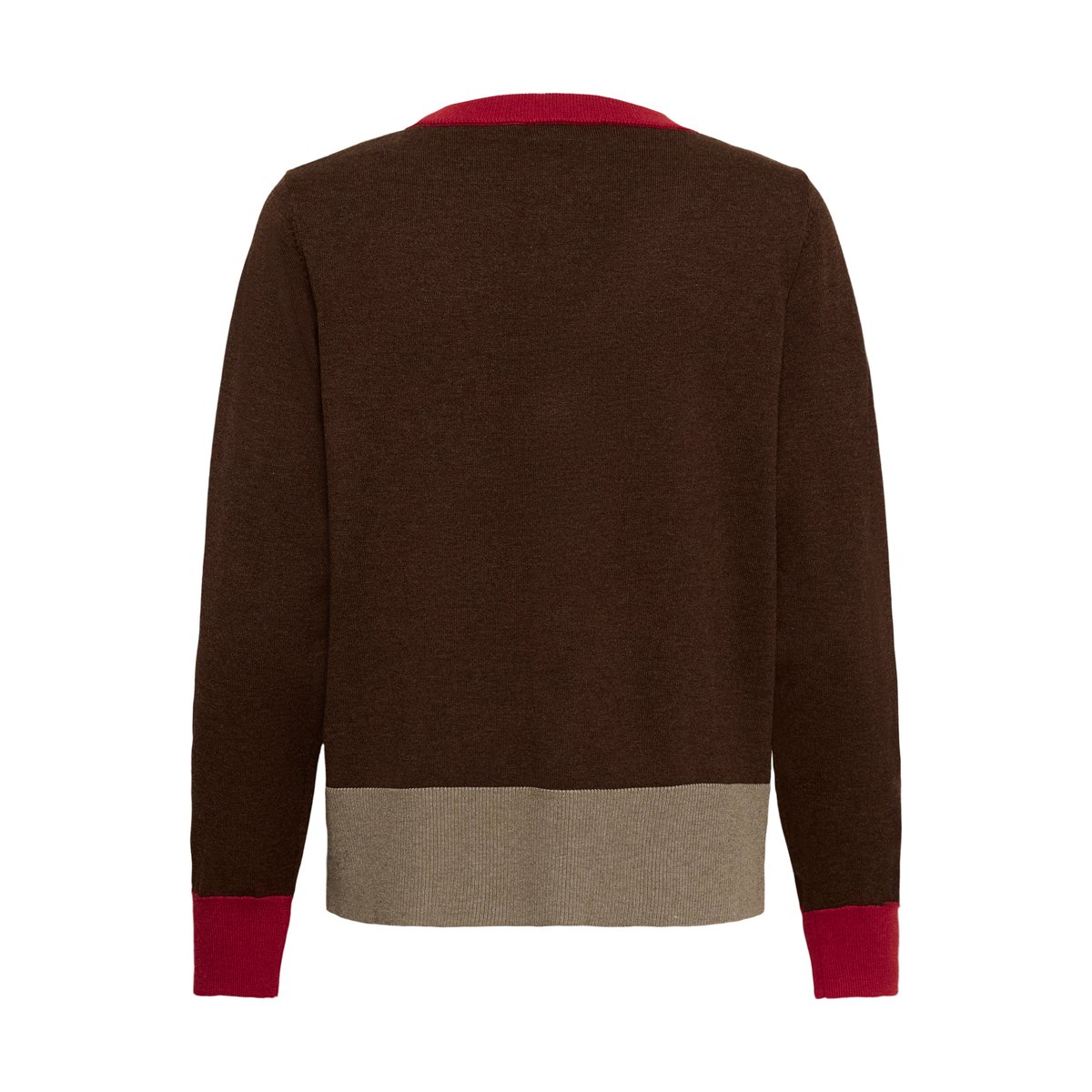 Pullover tricoté marron coffee bean melange, CULTURE