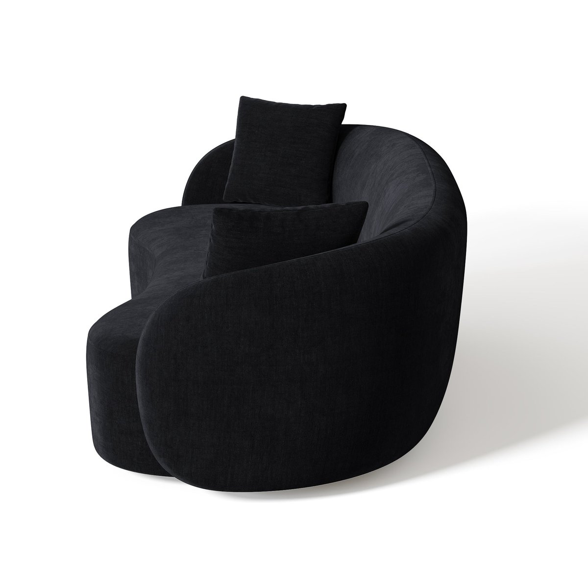 Canapé 3 places en tissu tramé toucher doux CELINE noir, SIA HOME