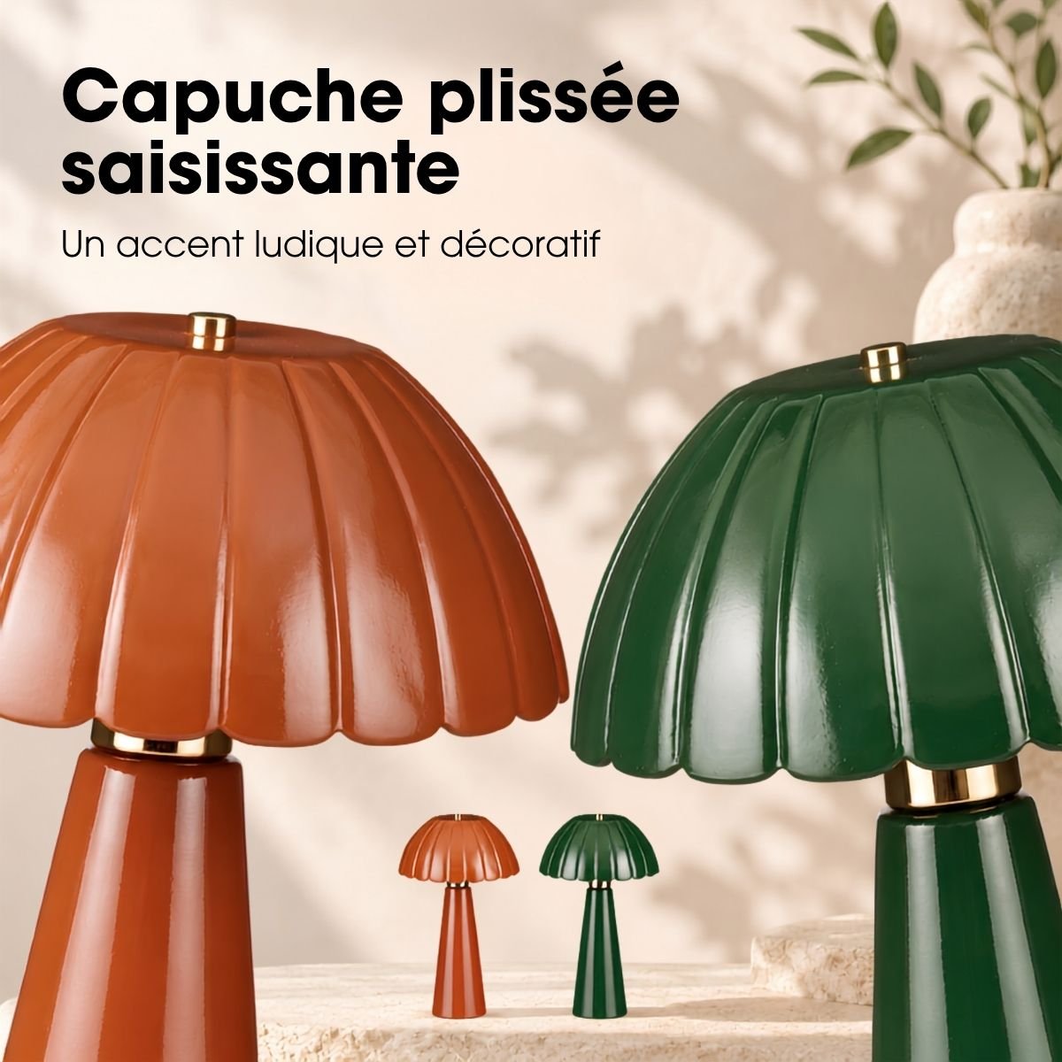 Lampe de table NAOMI vert, MICA DECORATIONS