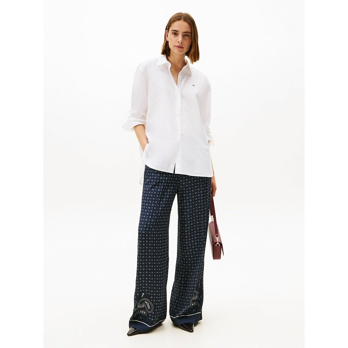 Chemise en popeline de coton blanc, TOMMY HILFIGER
