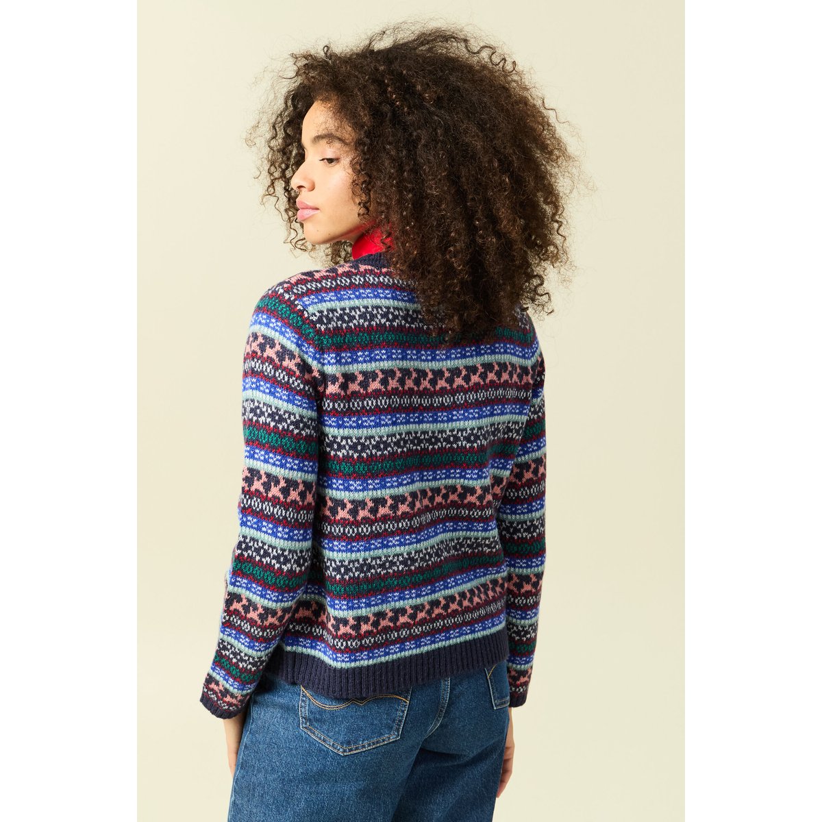 Gilet manches longues spécial noël bleu marine, BONOBO