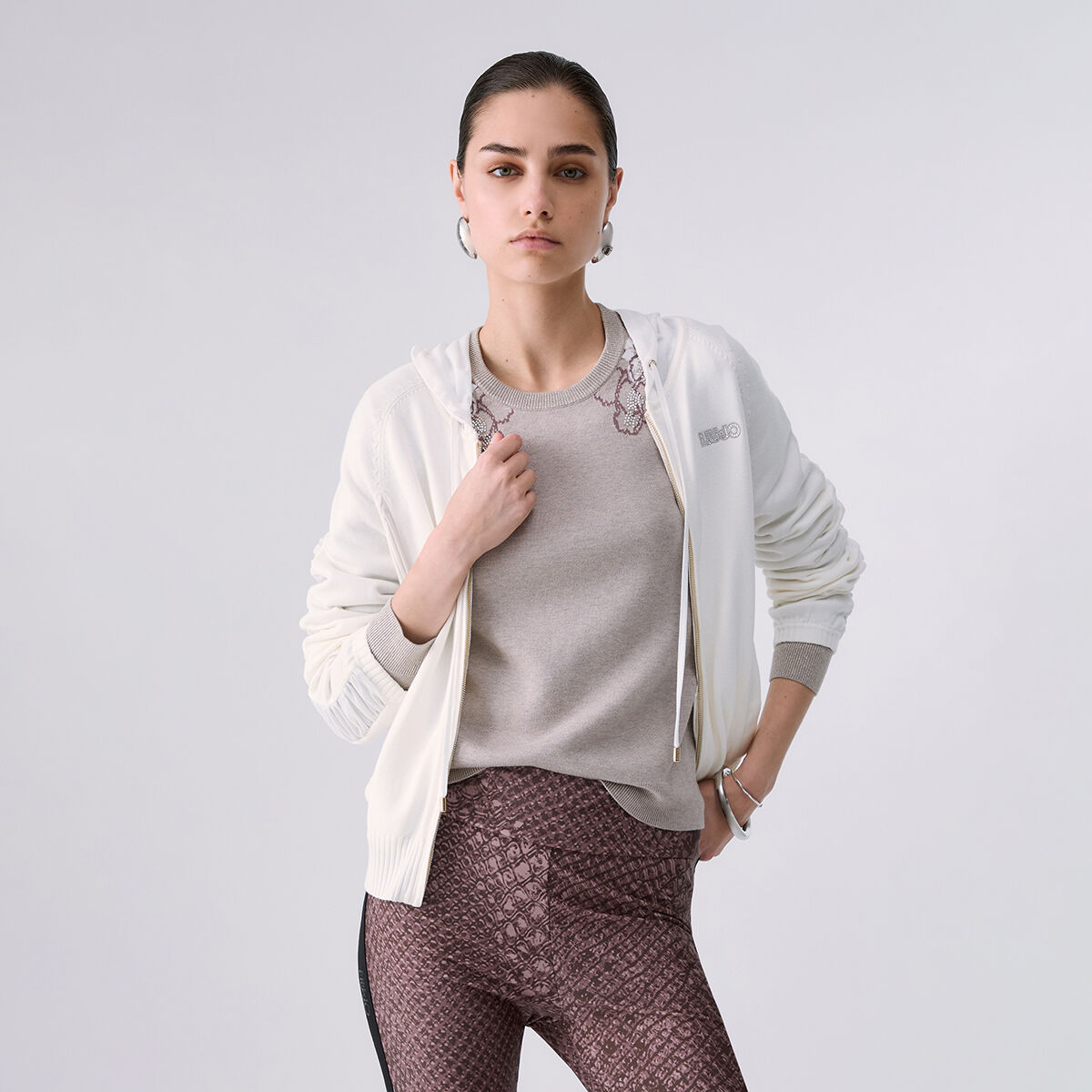 Pull à capuche blanc, LIU JO