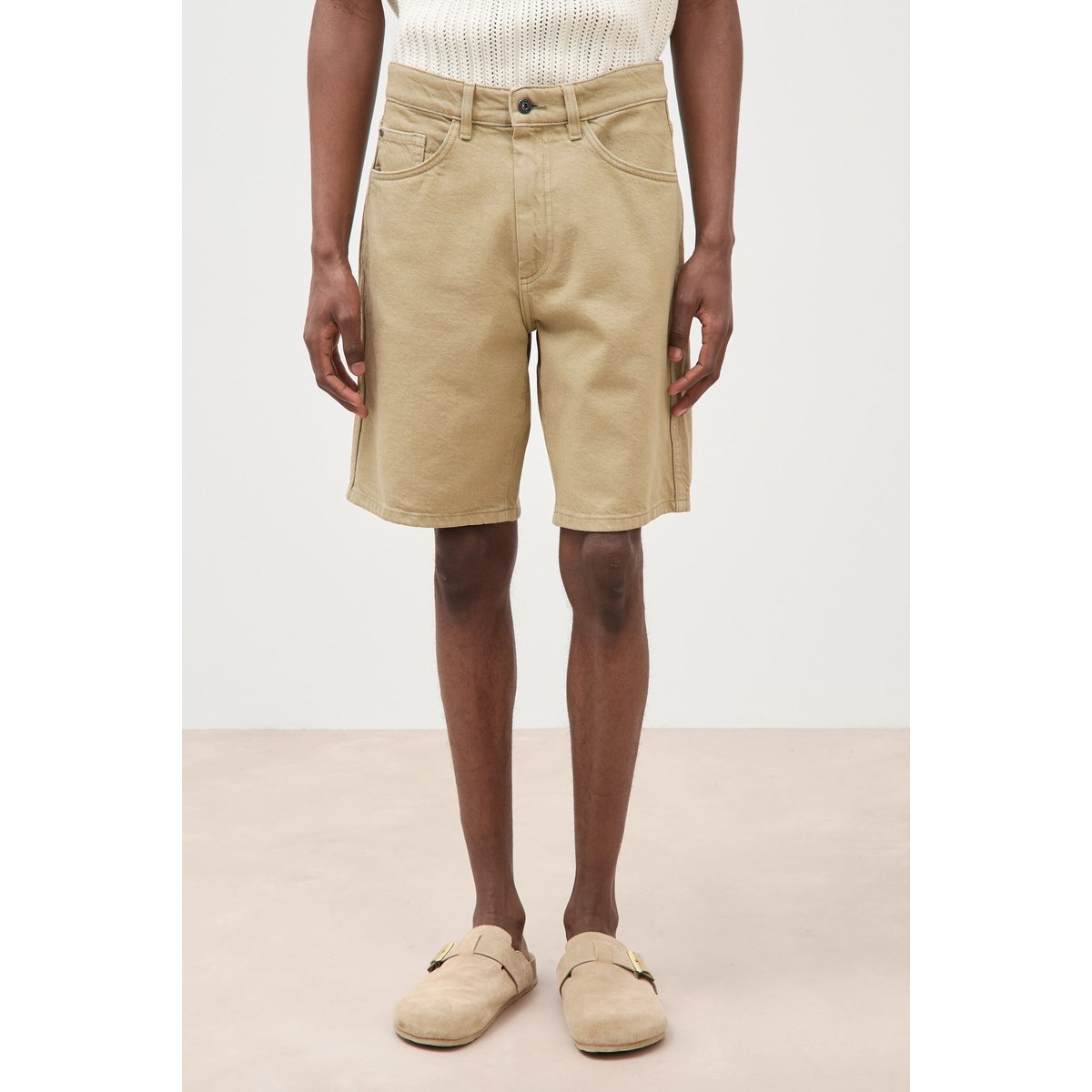 Bermuda en jean coton beige, BONOBO