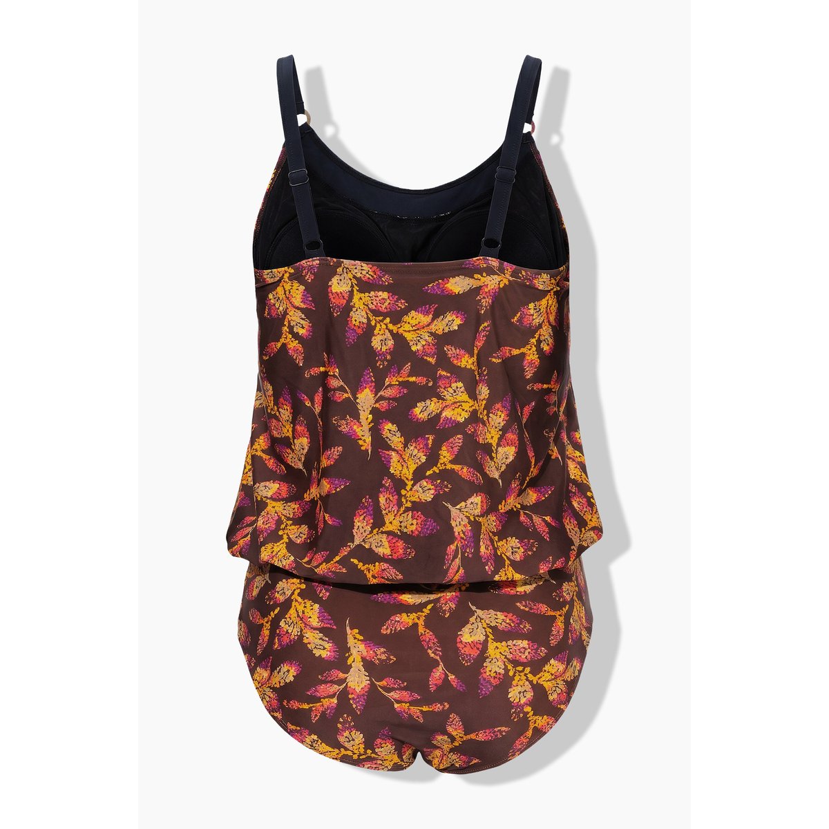 Tankini motif feuilles brun terre, ULLA POPKEN