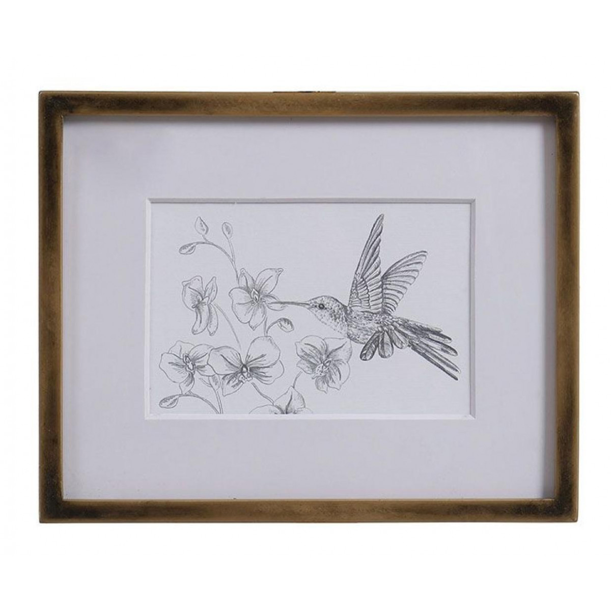 Cadre oiseaux crayonnés (set de 3) - CHARME or, INTERIOR'S