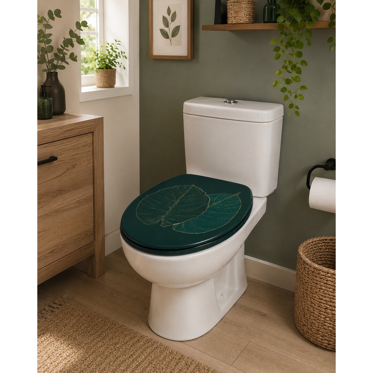 Abattant WC Feuille de jade vert, EDEN