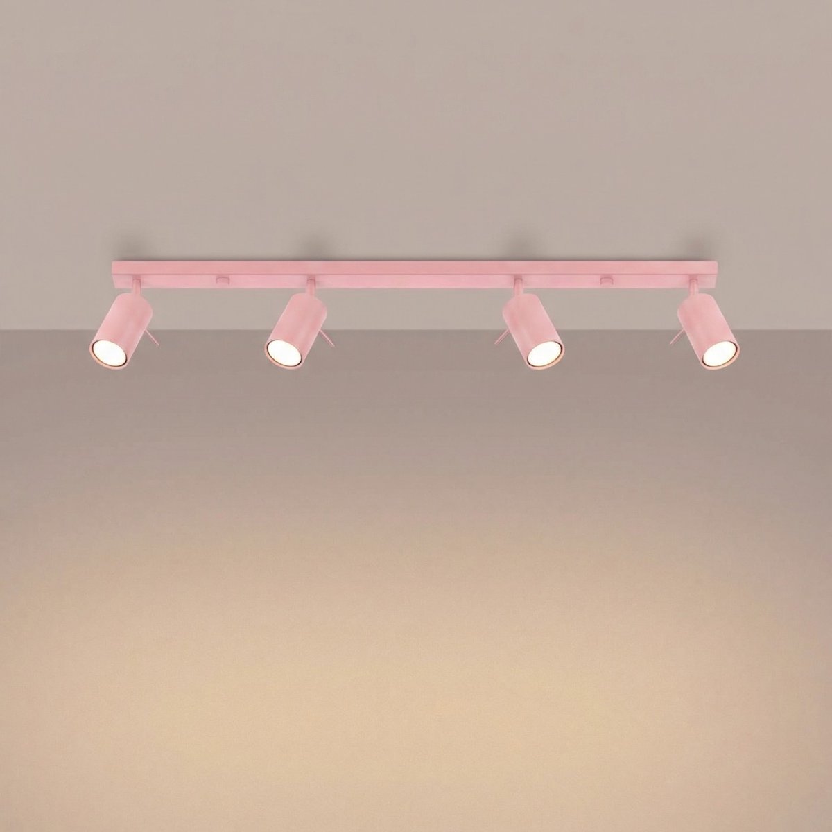 Plafonnier Acier Rose GU10 4 RING rose, EDEN
