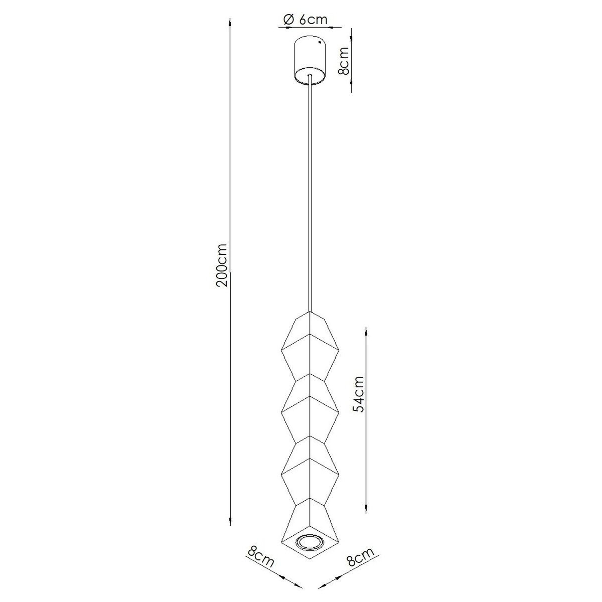 Suspension Bois Naturel GU10 1 Kubbe naturel, EDEN
