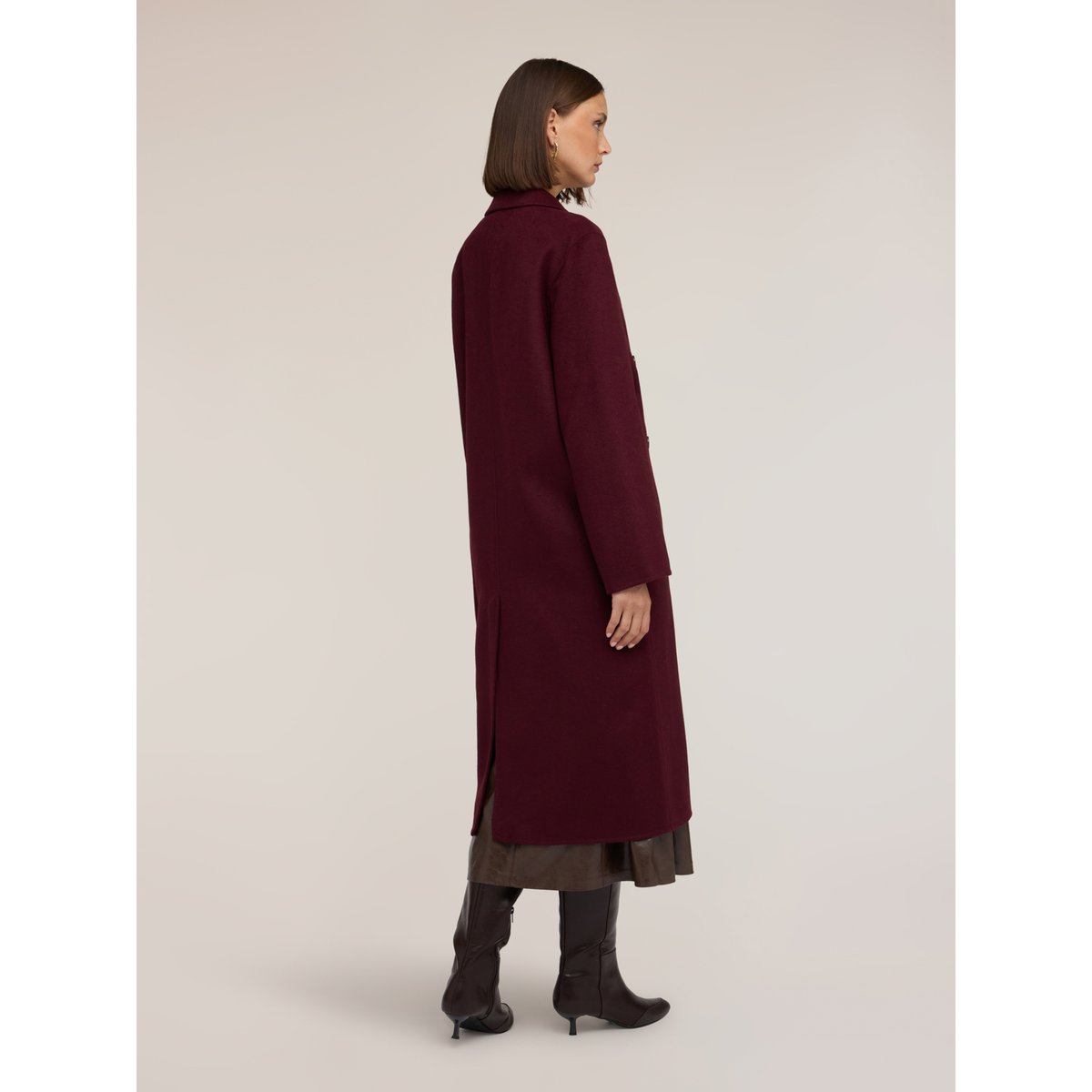 Manteau long croisé burgundy, MOTIVI