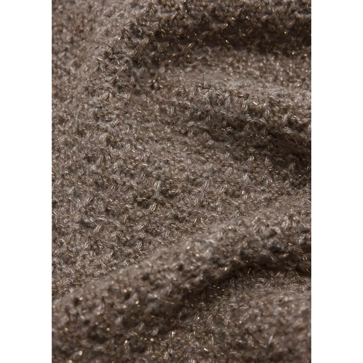 Écharpe en maille avec fil en fil textile marron moyen, MANGO TEEN