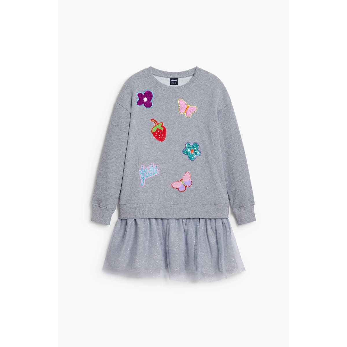 Robe jupe en tulle à motifs gris, DESIGUAL
